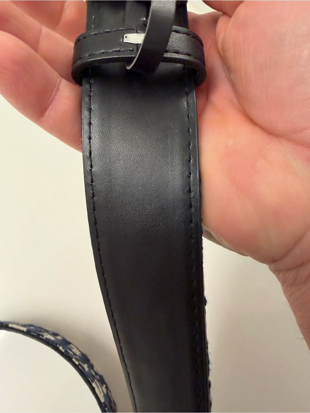 Christian Dior Oblique Canvas Belt Blue Monogram CD Gold Buckle - Picture 5 of 11